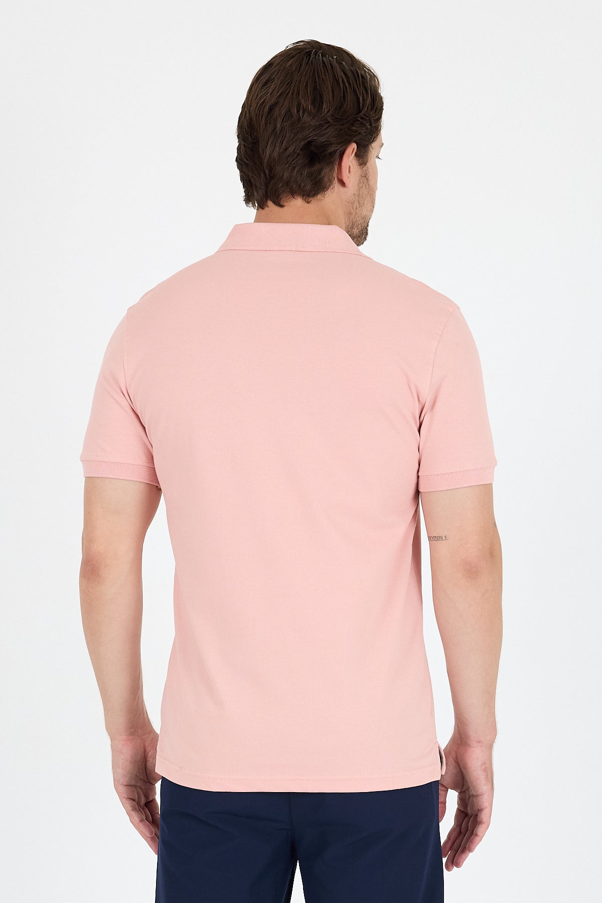 Regular Fit Pamuk Polo Yaka Kısa Kollu Pike Erkek Tişört 0002