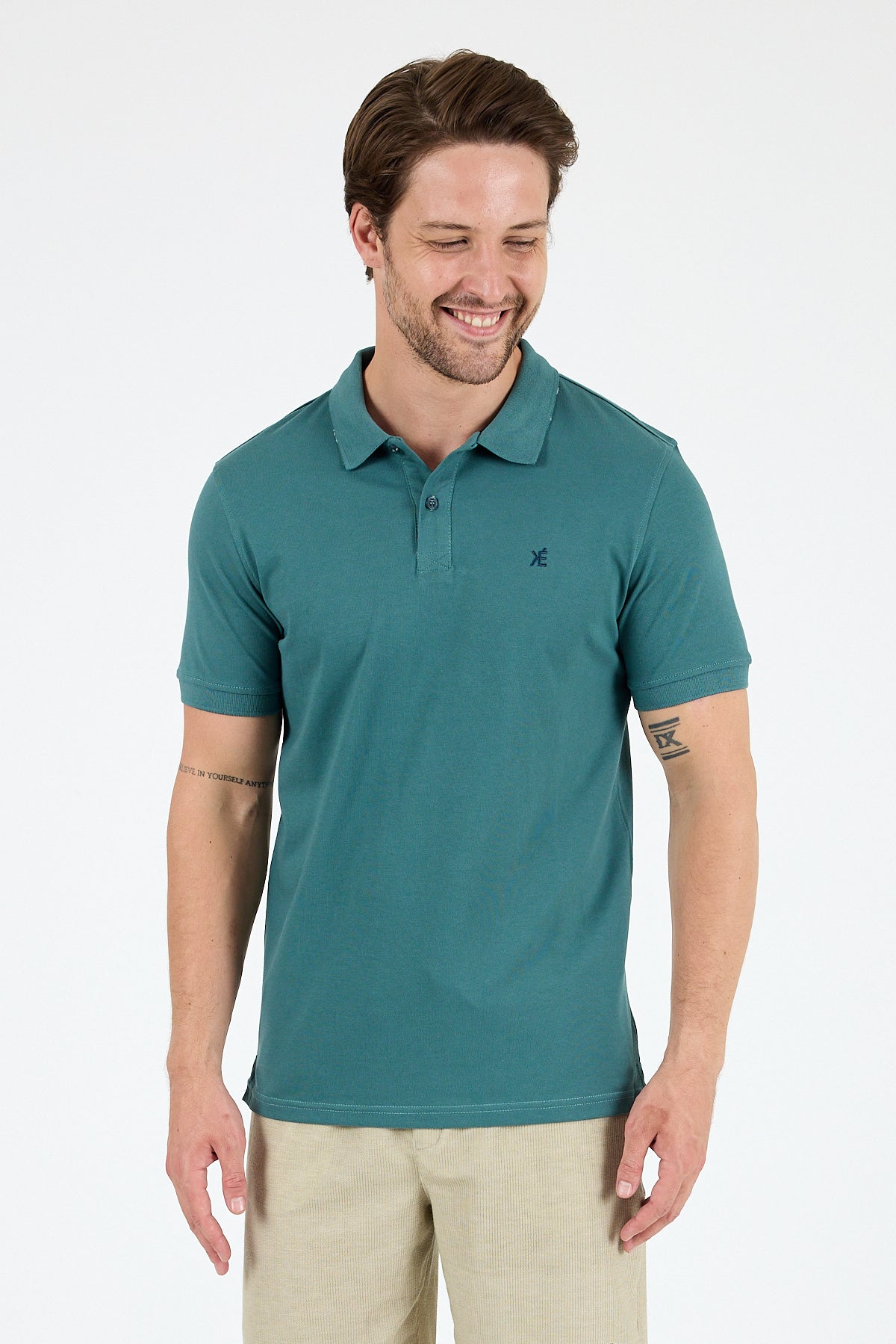 Regular Fit Pamuk Polo Yaka Kısa Kollu Pike Erkek Tişört 0002