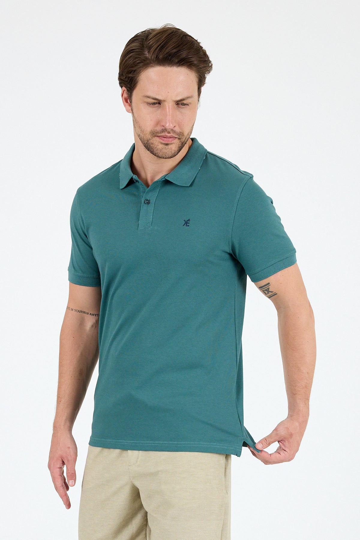 Regular Fit Pamuk Polo Yaka Kısa Kollu Pike Erkek Tişört 0002