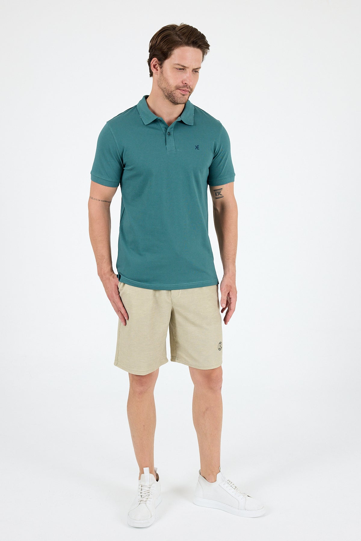 Regular Fit Pamuk Polo Yaka Kısa Kollu Pike Erkek Tişört 0002