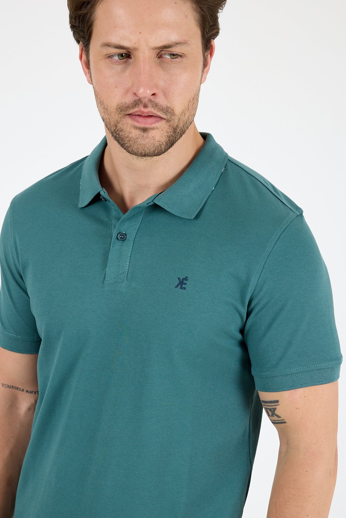 Regular Fit Pamuk Polo Yaka Kısa Kollu Pike Erkek Tişört 0002