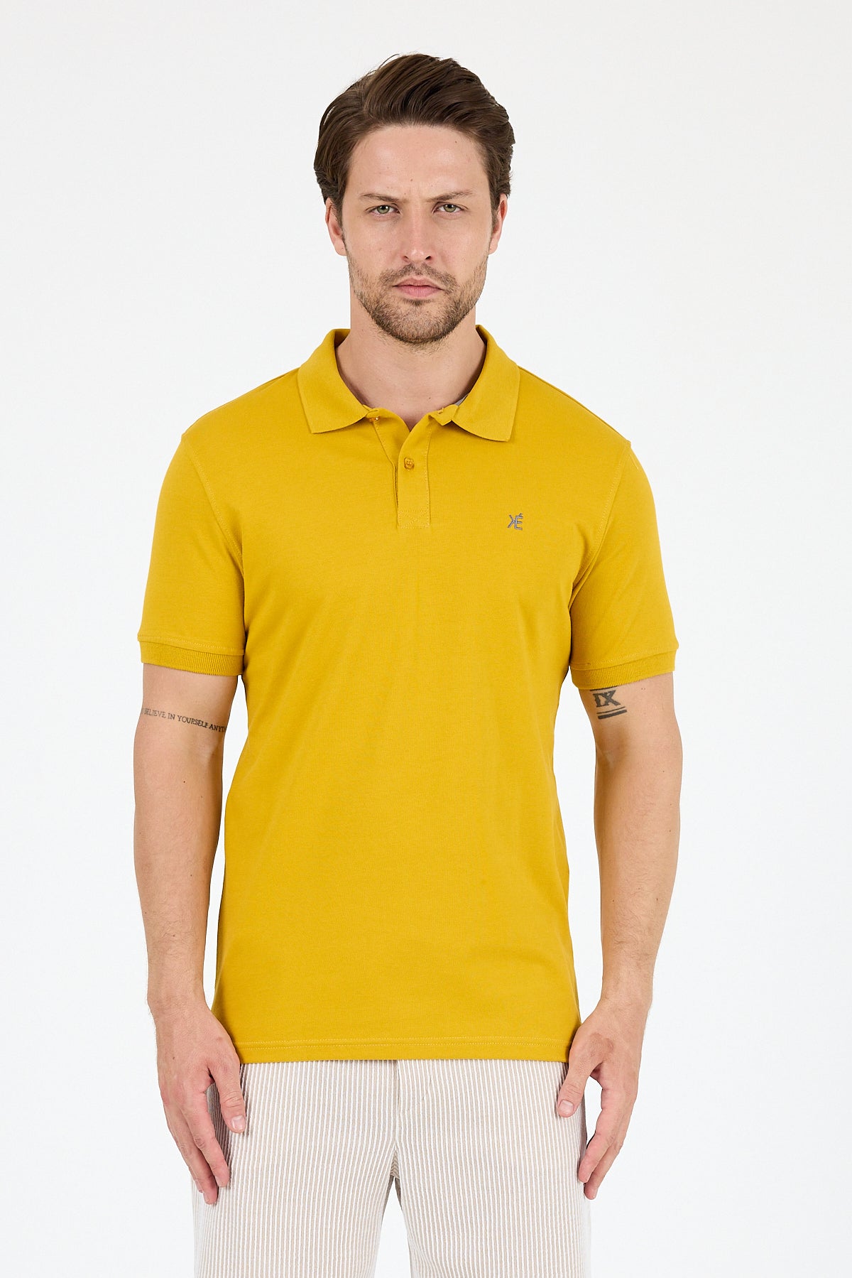 Regular Fit Pamuk Polo Yaka Kısa Kollu Pike Erkek Tişört 0002