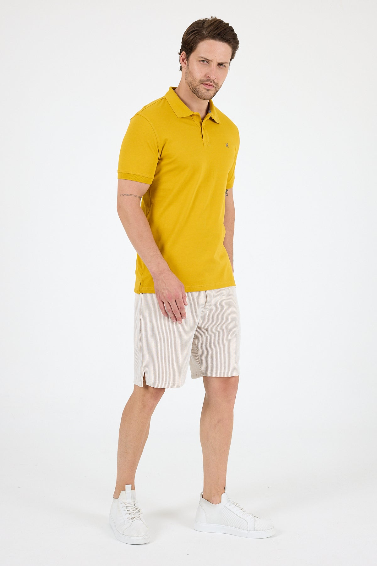 Regular Fit Pamuk Polo Yaka Kısa Kollu Pike Erkek Tişört 0002