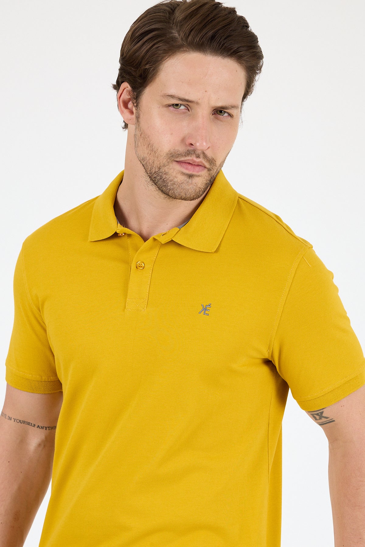 Regular Fit Pamuk Polo Yaka Kısa Kollu Pike Erkek Tişört 0002