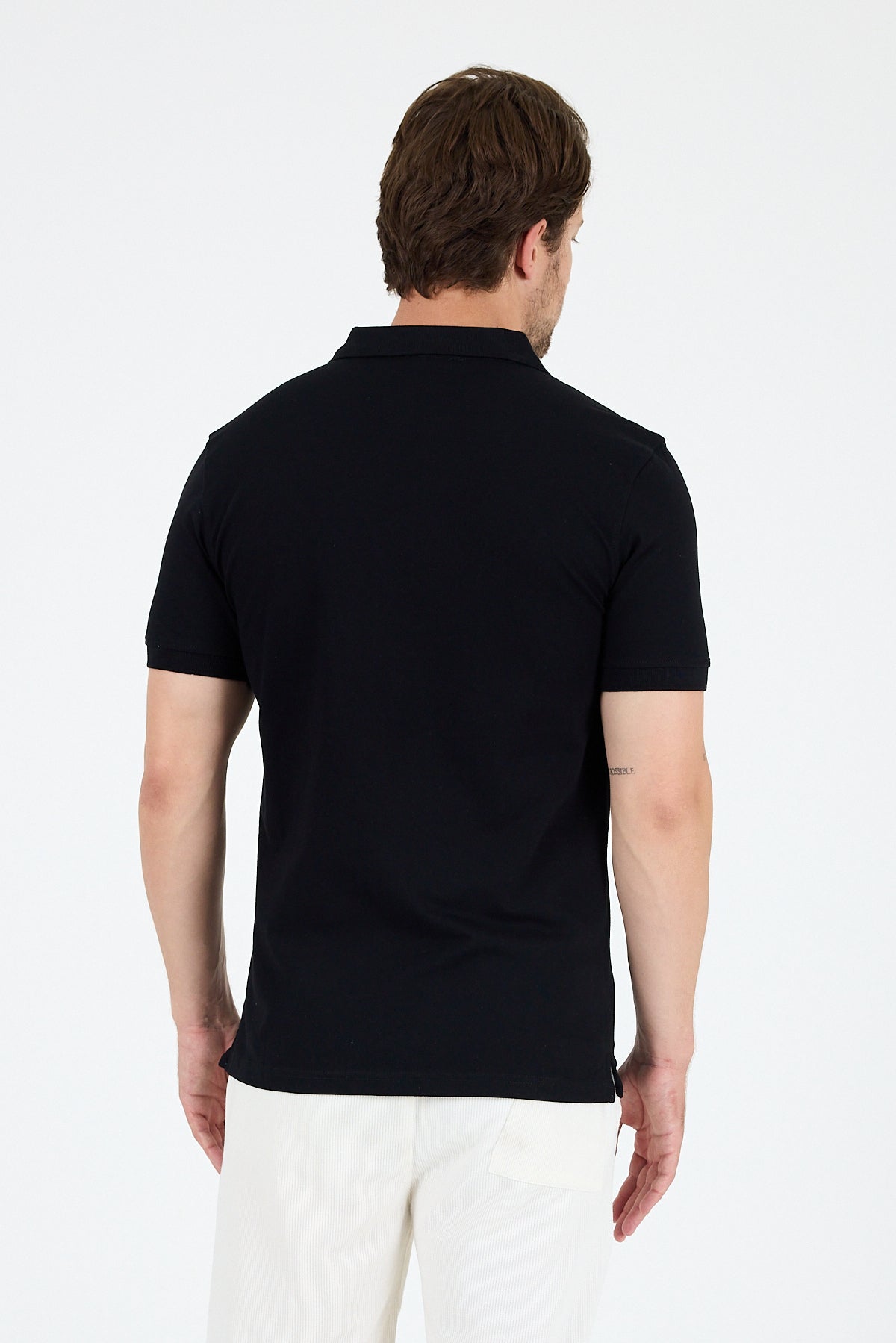 Regular Fit Pamuk Polo Yaka Kısa Kollu Pike Erkek Tişört 0002