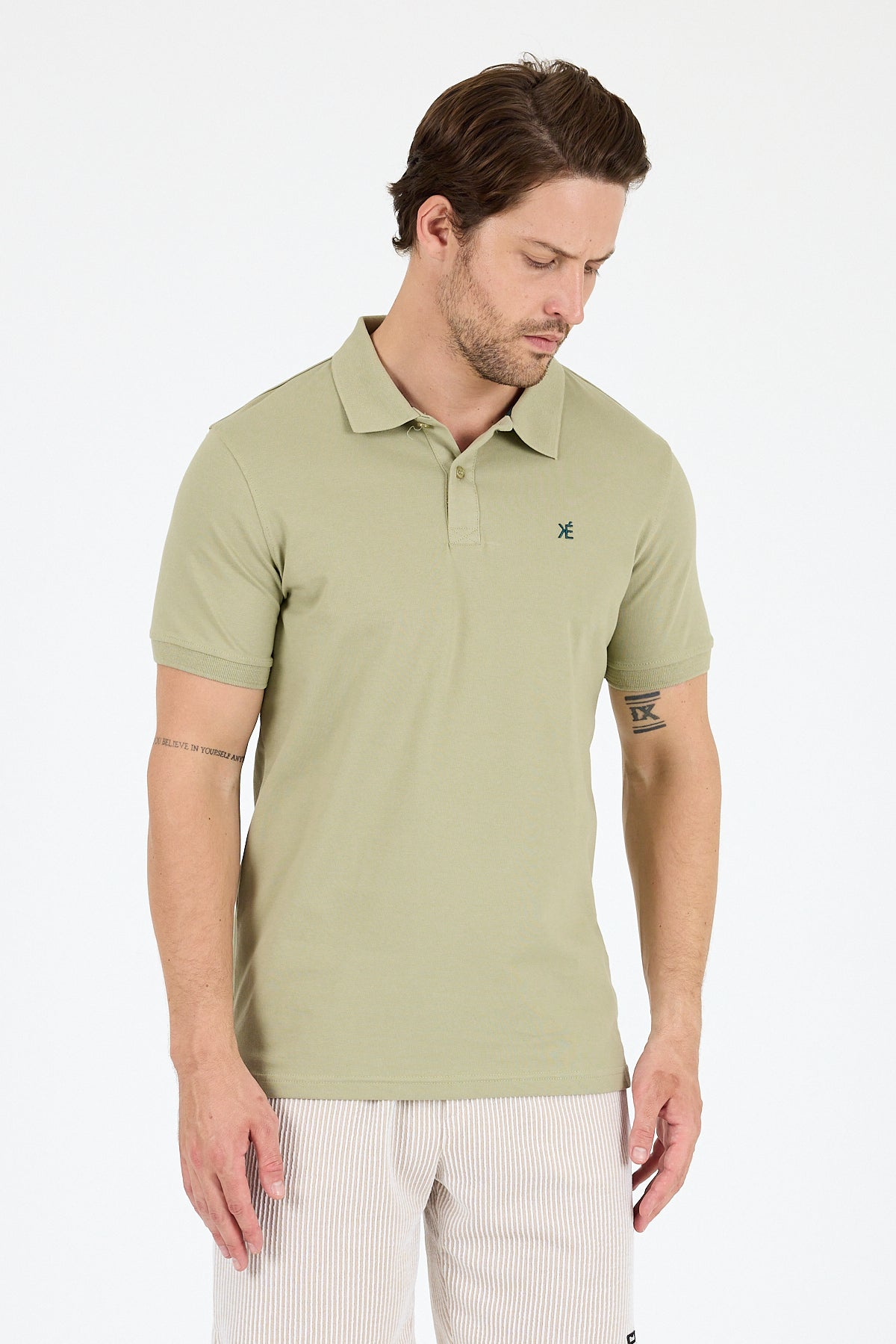 Regular Fit Pamuk Polo Yaka Kısa Kollu Pike Erkek Tişört 0002