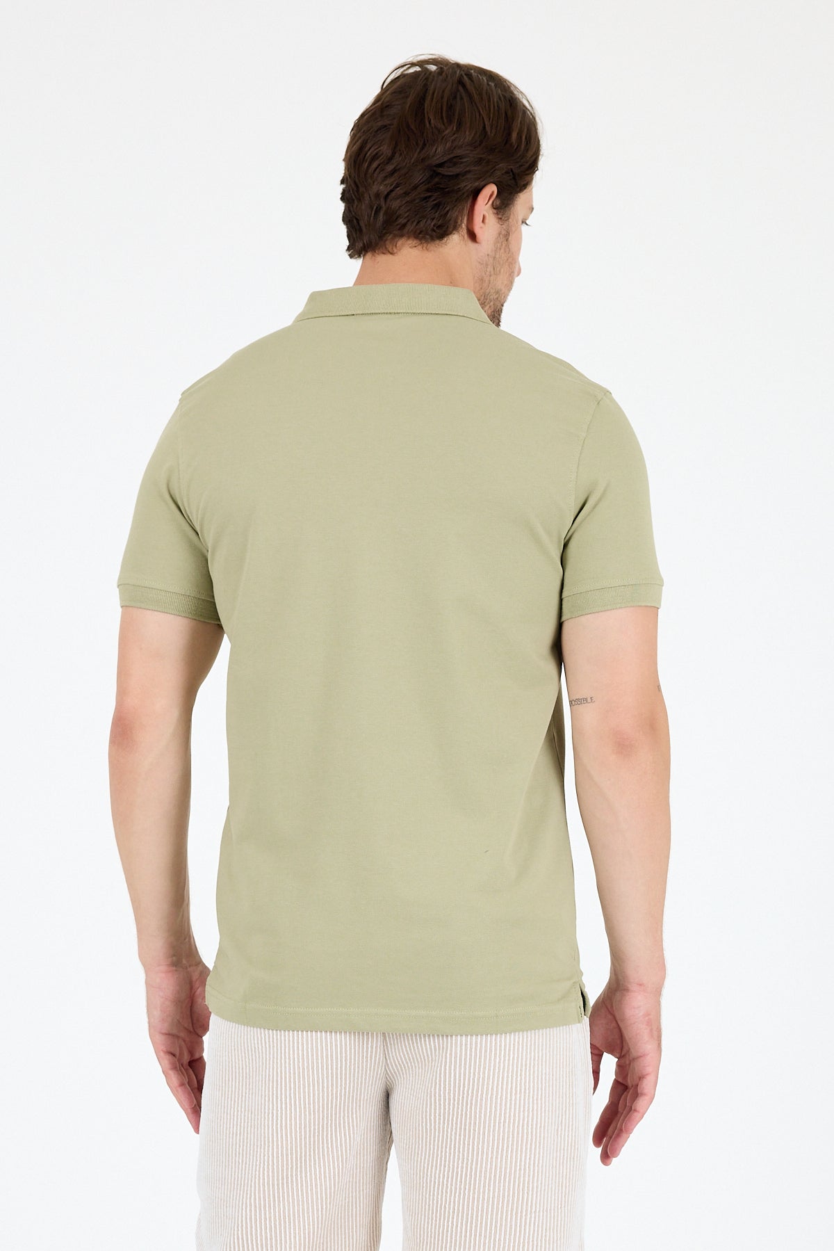 Regular Fit Pamuk Polo Yaka Kısa Kollu Pike Erkek Tişört 0002