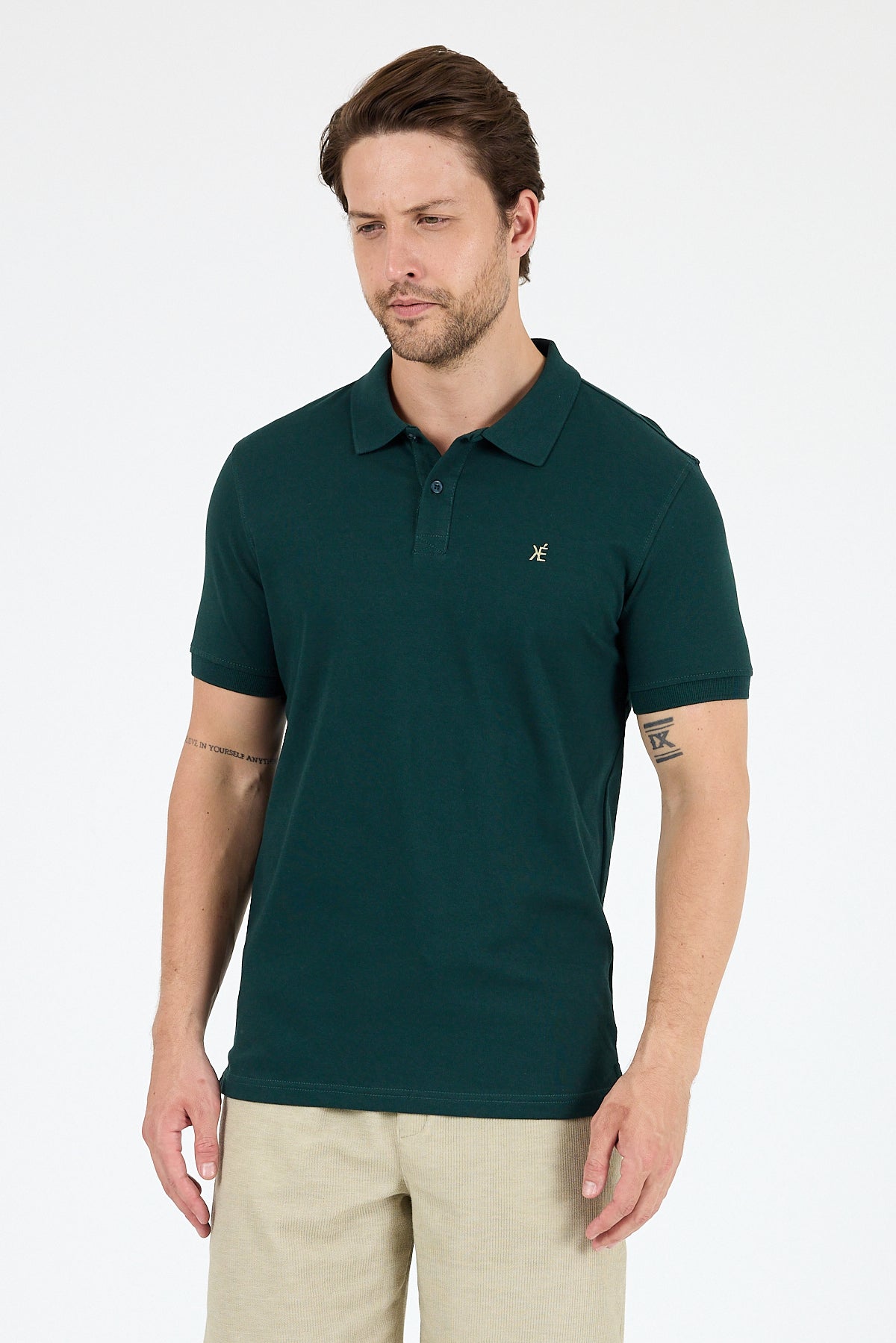 Regular Fit Pamuk Polo Yaka Kısa Kollu Pike Erkek Tişört 0002
