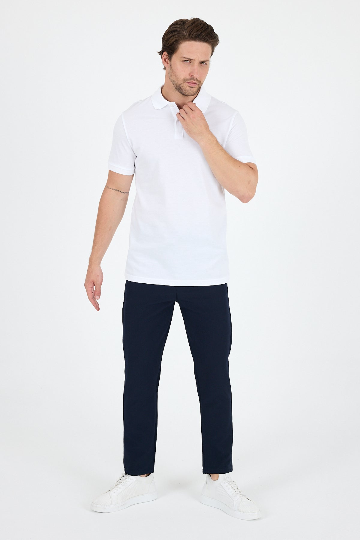Regular Fit Pamuk Polo Yaka Kısa Kollu Pike Erkek Tişört 0002