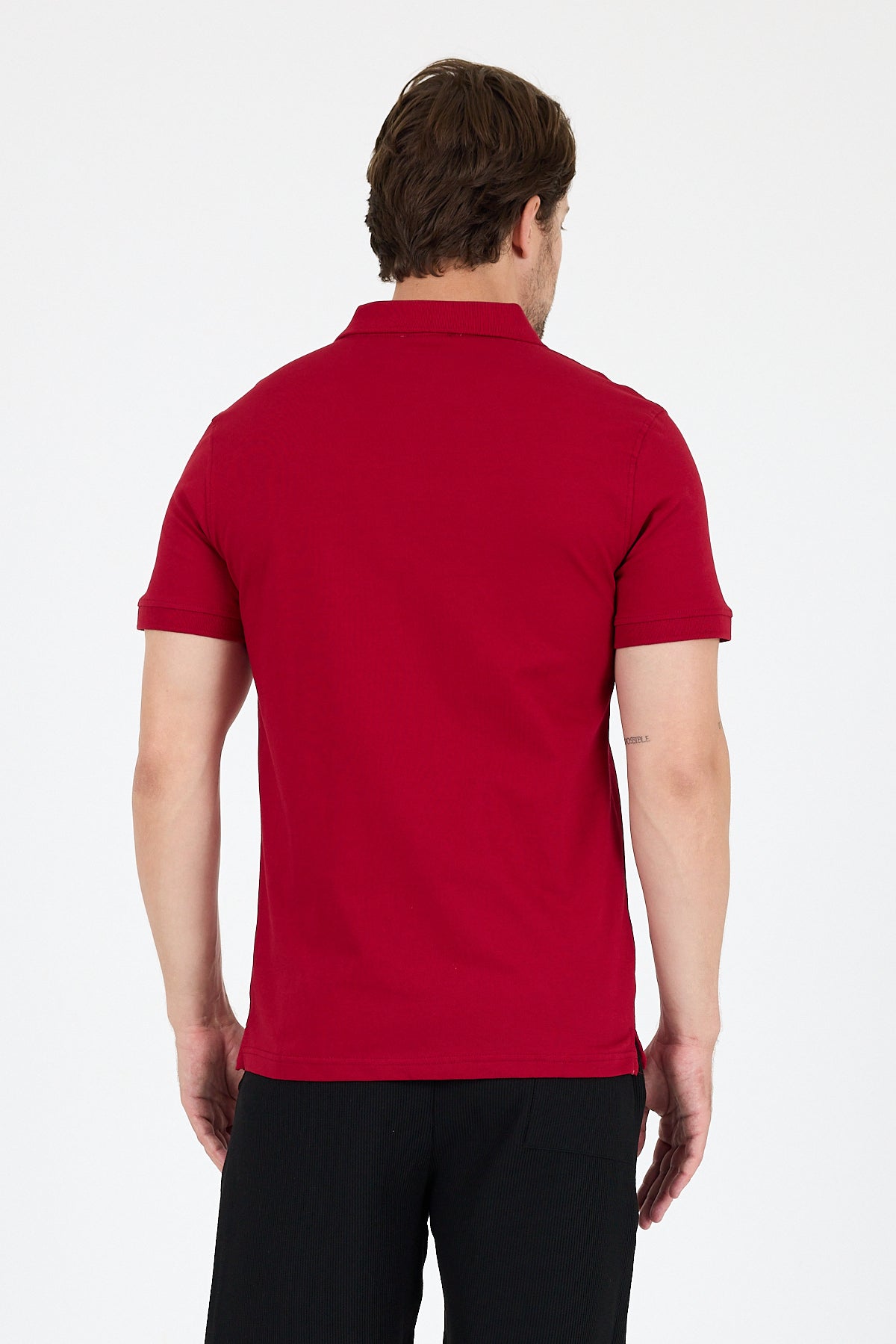 Regular Fit Pamuk Polo Yaka Kısa Kollu Pike Erkek Tişört 0002