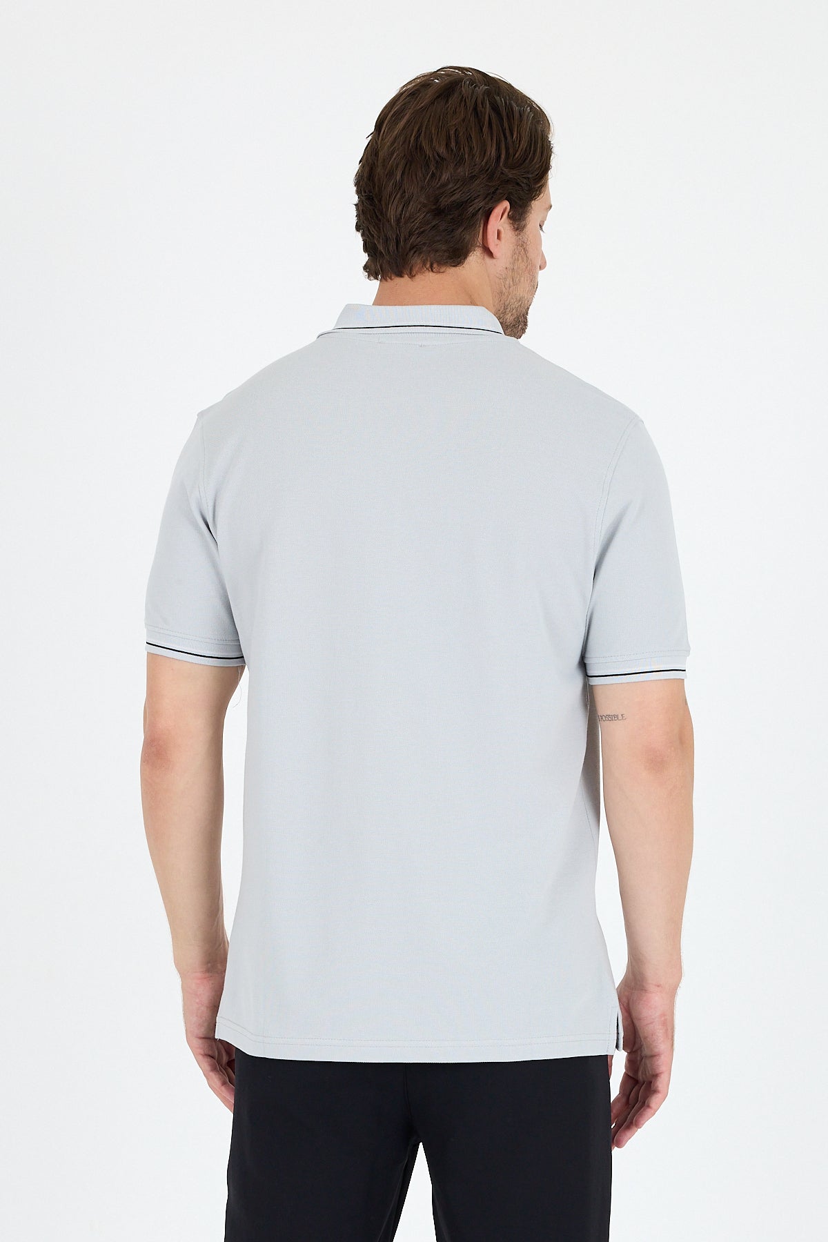 Regular Fit Pamuk Polo Yaka Kısa Kollu Yaka Ve Kol Rıbanası Çizgili Erkek Tişört 0039