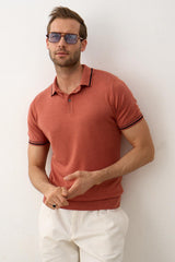 Men's Striped Slim-Fit Fine Knitwear Summer T-Shirt 5005