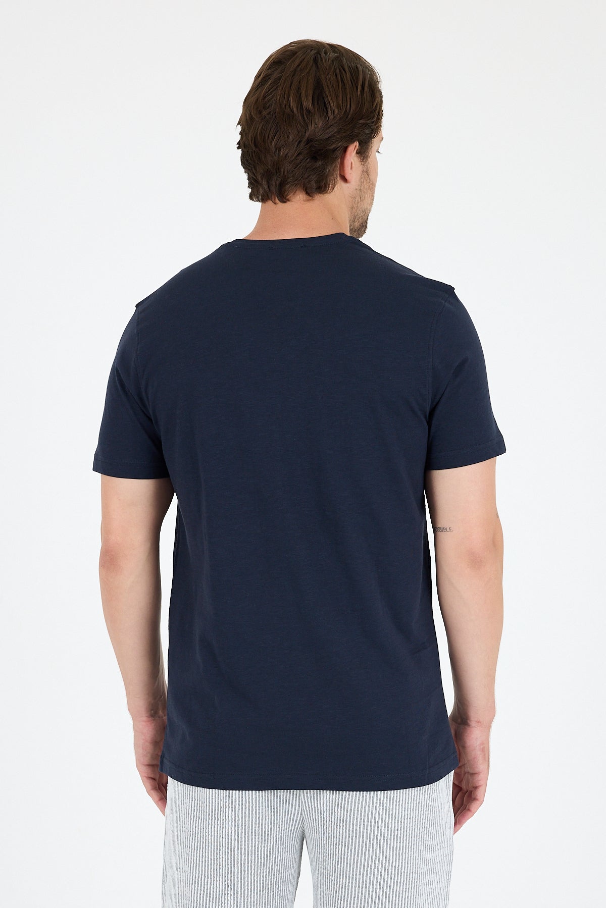 Regular Fit Pamuk Bisiklet Yaka Penye Erkek Tişört 0068