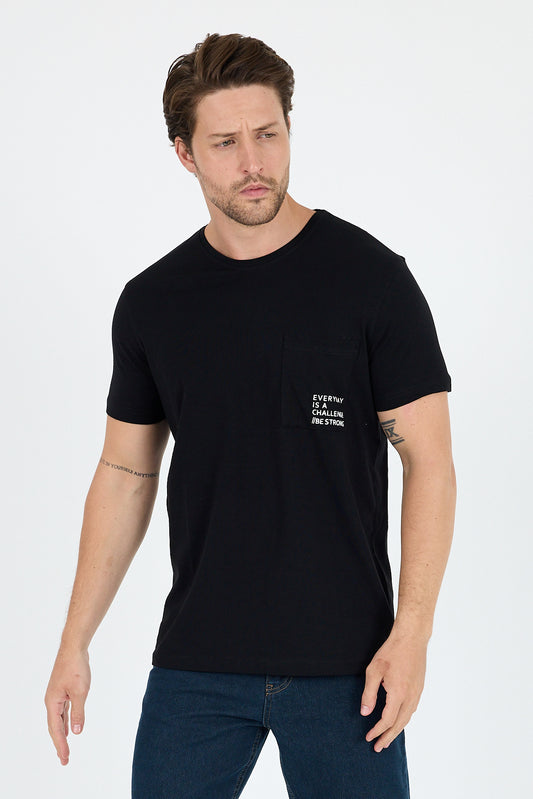 Regular Fit Pamuk Bisiklet Yaka Penye Erkek Tişört 0068
