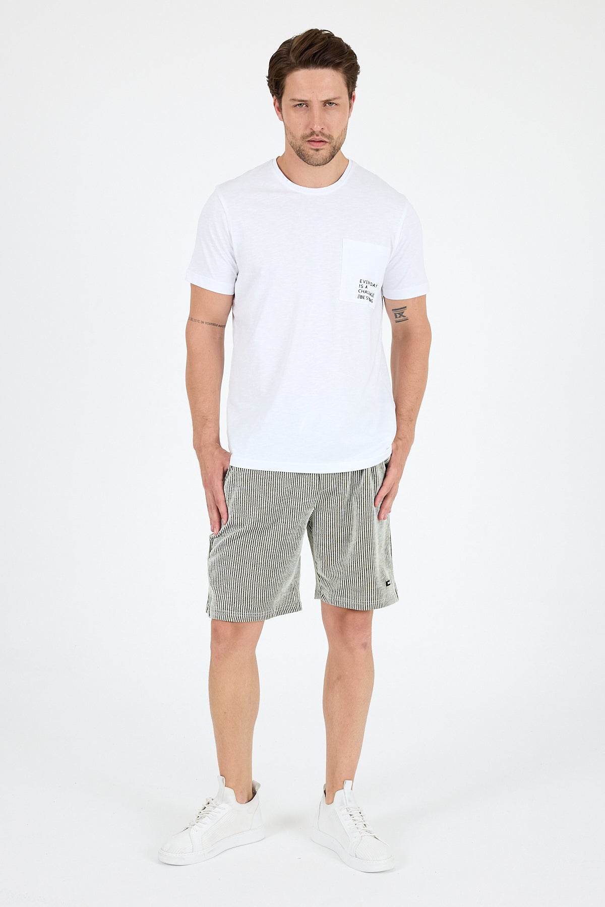 Regular Fit Pamuk Bisiklet Yaka Penye Erkek Tişört 0068