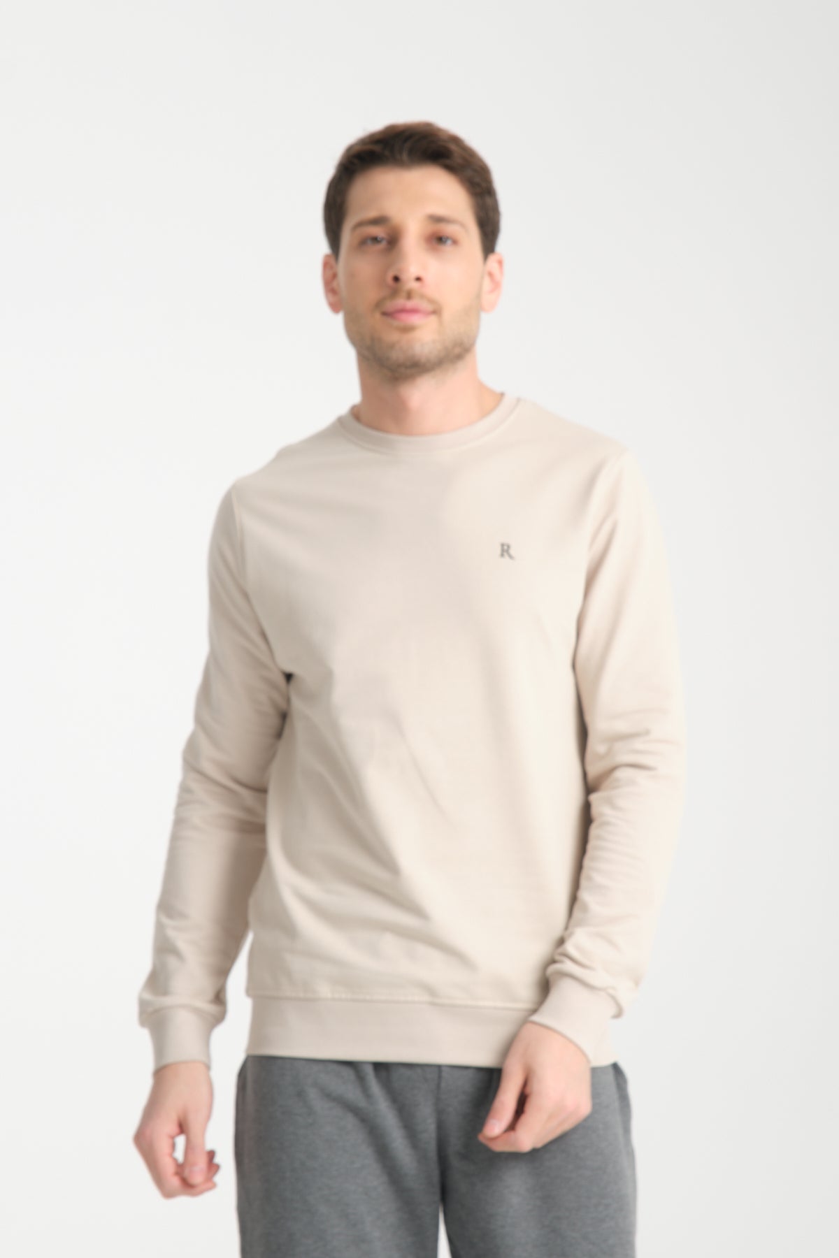 Erkek Uzun Kol Bisiklet Yaka Sweatshirt 3206