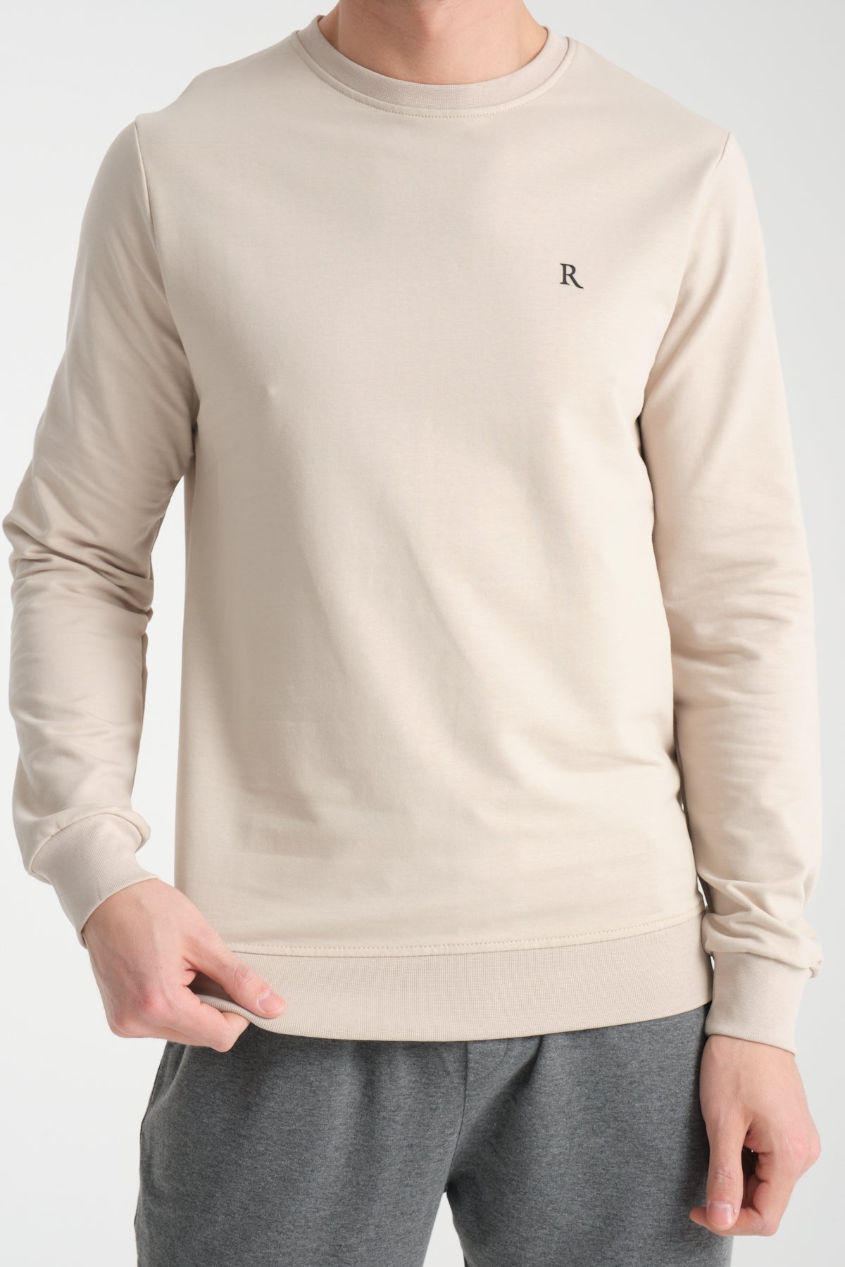 Erkek Uzun Kol Bisiklet Yaka Sweatshirt 3206