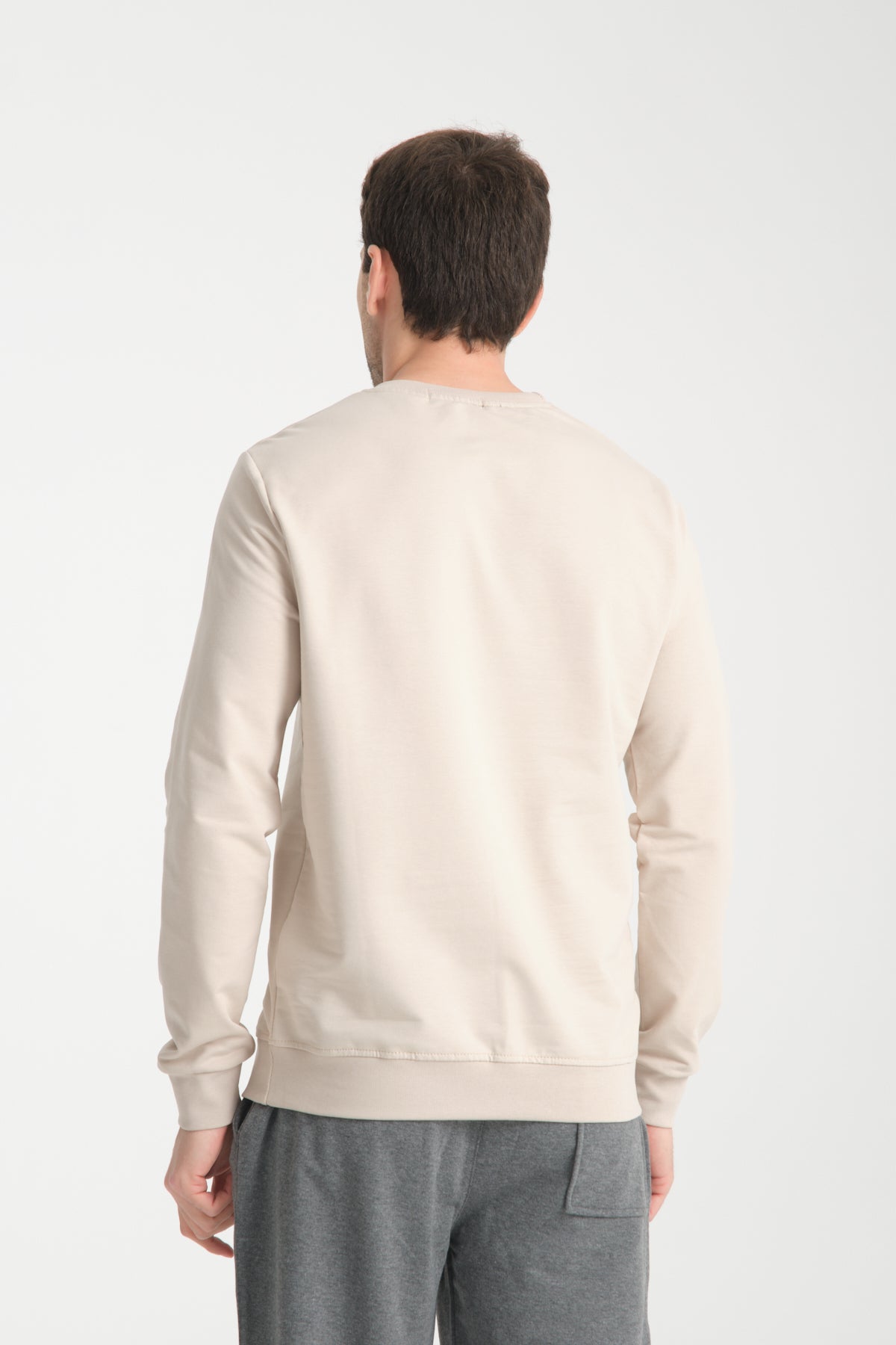Erkek Uzun Kol Bisiklet Yaka Sweatshirt 3206
