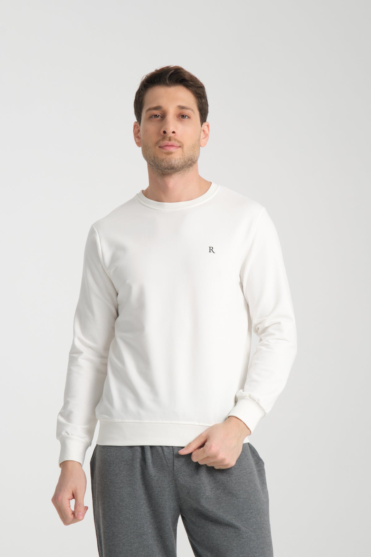 Erkek Uzun Kol Bisiklet Yaka Sweatshirt 3206