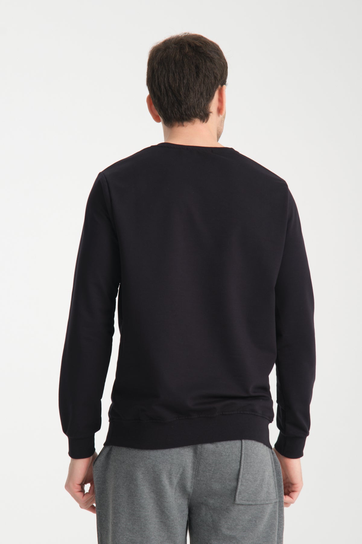 Erkek Uzun Kol Bisiklet Yaka Sweatshirt 3206