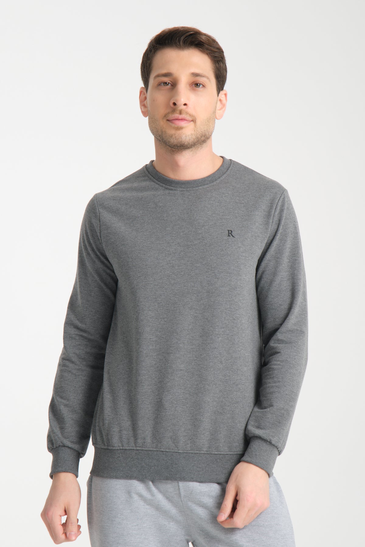 Erkek Uzun Kol Bisiklet Yaka Sweatshirt 3206