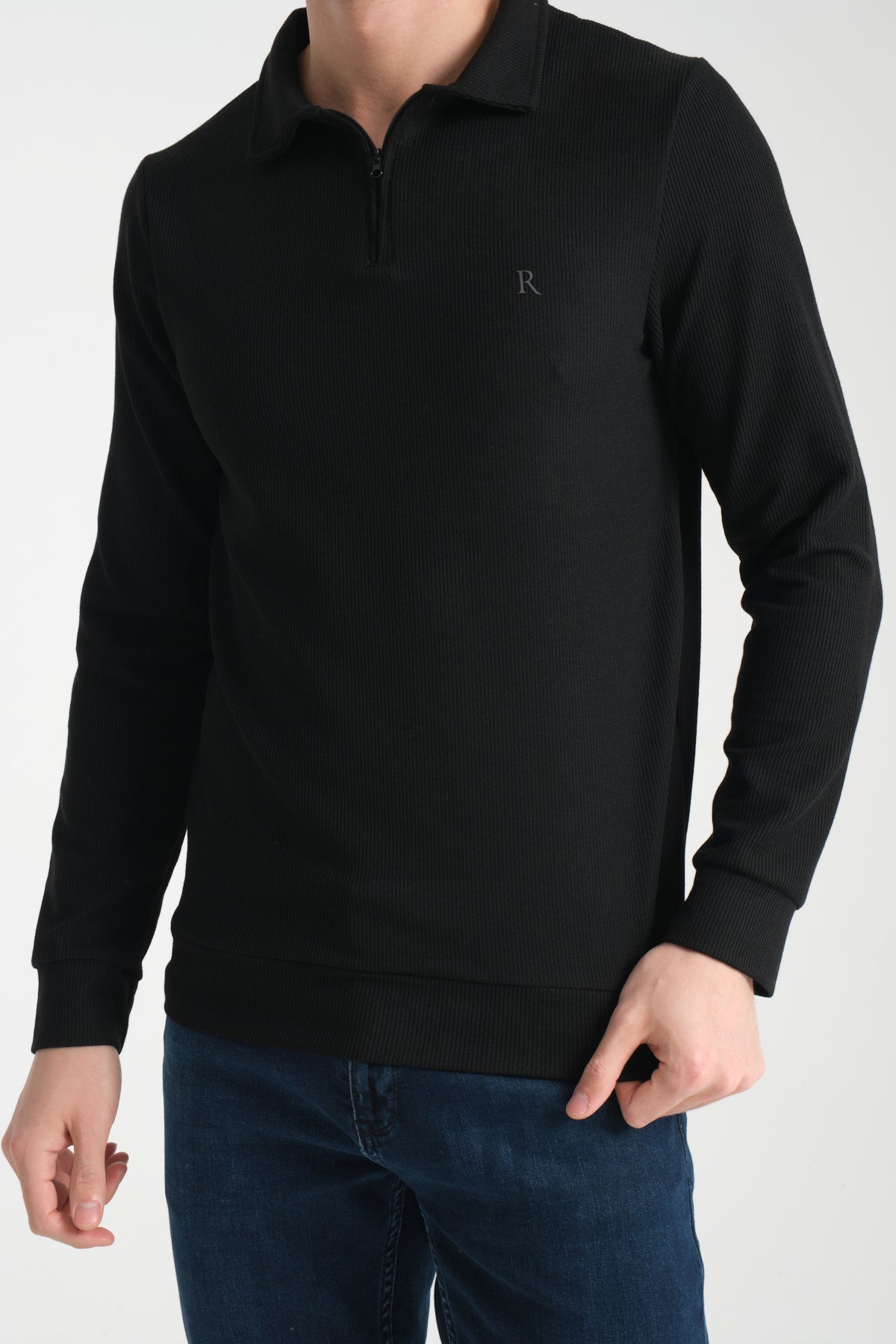 Erkek Yarım Fermuarlı Uzun Kol Sweatshirt 7702