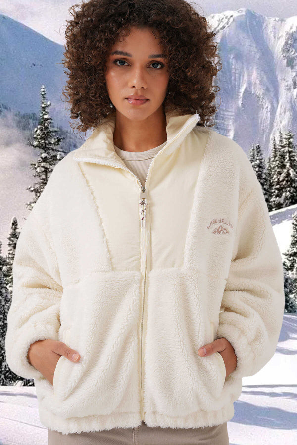 Kadın Alpine Yazılı Peluş Mont 5194