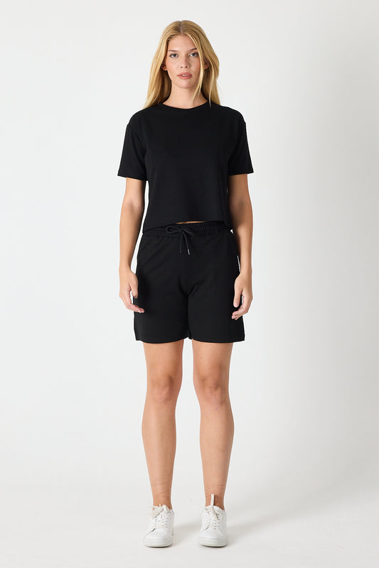 Kadın Bisiklet Yaka Kısa Kol Şort Takım 2995