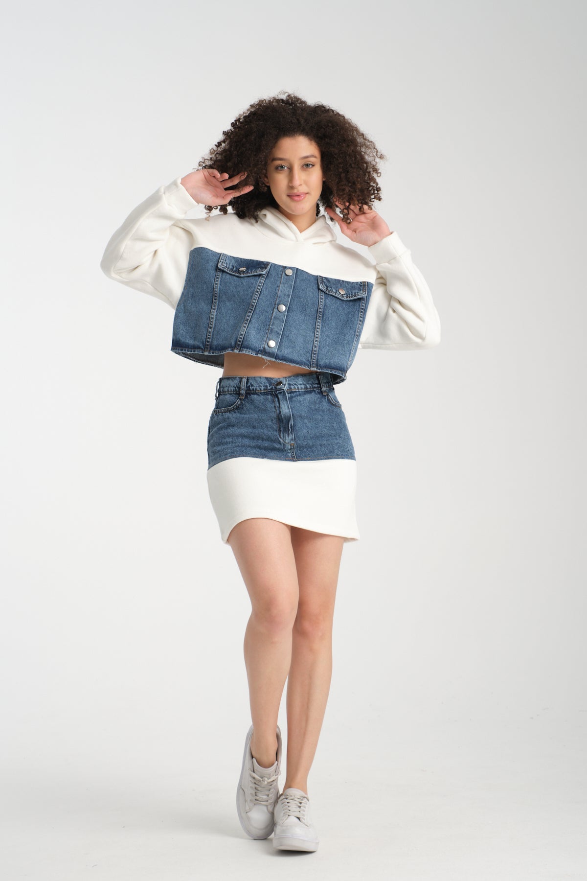 Kadın Denim Etekli Takım 1077