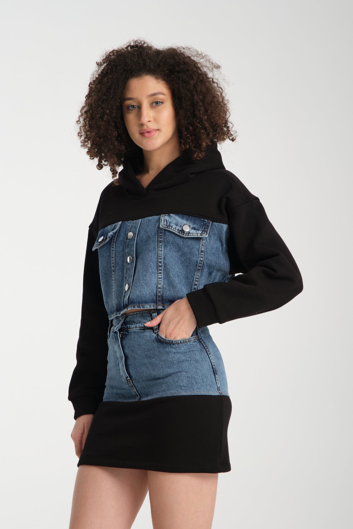 Kadın Denim Etekli Takım 1077