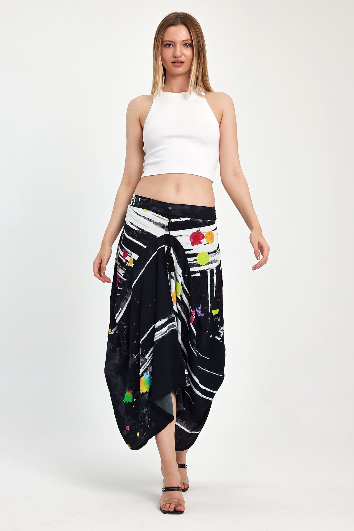 Women's Digital Print Harem Pants Skirt 984