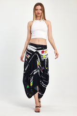 Women's Digital Print Harem Pants Skirt 984