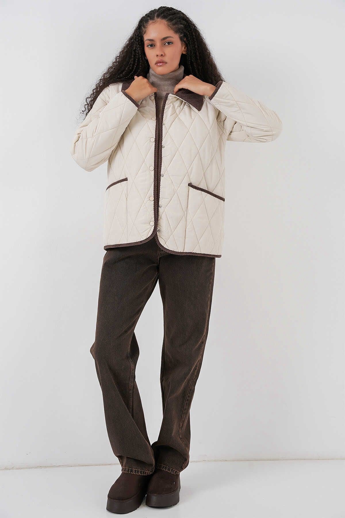 Kadın Kapitone  Oversize Mont 5226