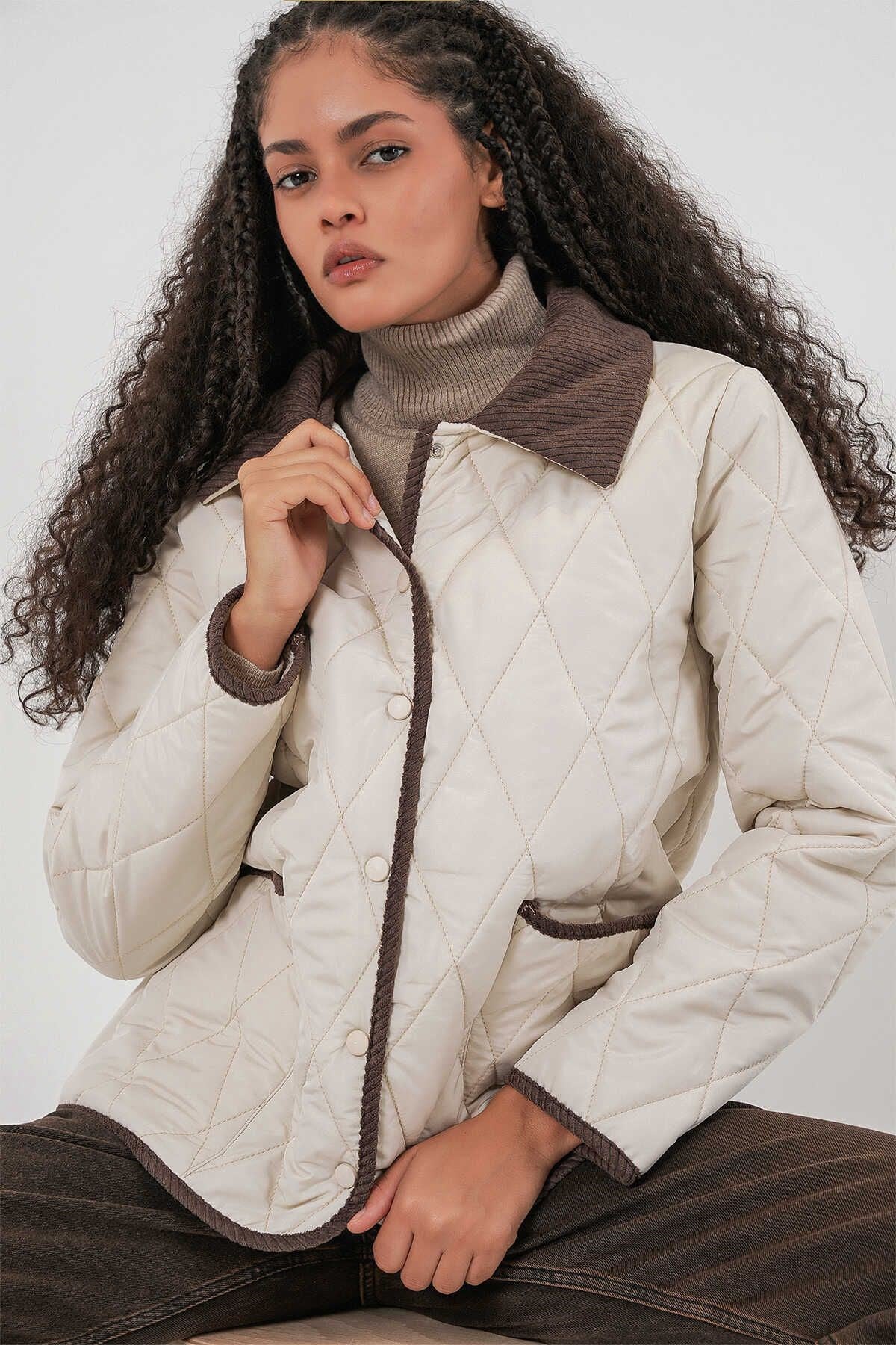 Kadın Kapitone  Oversize Mont 5226