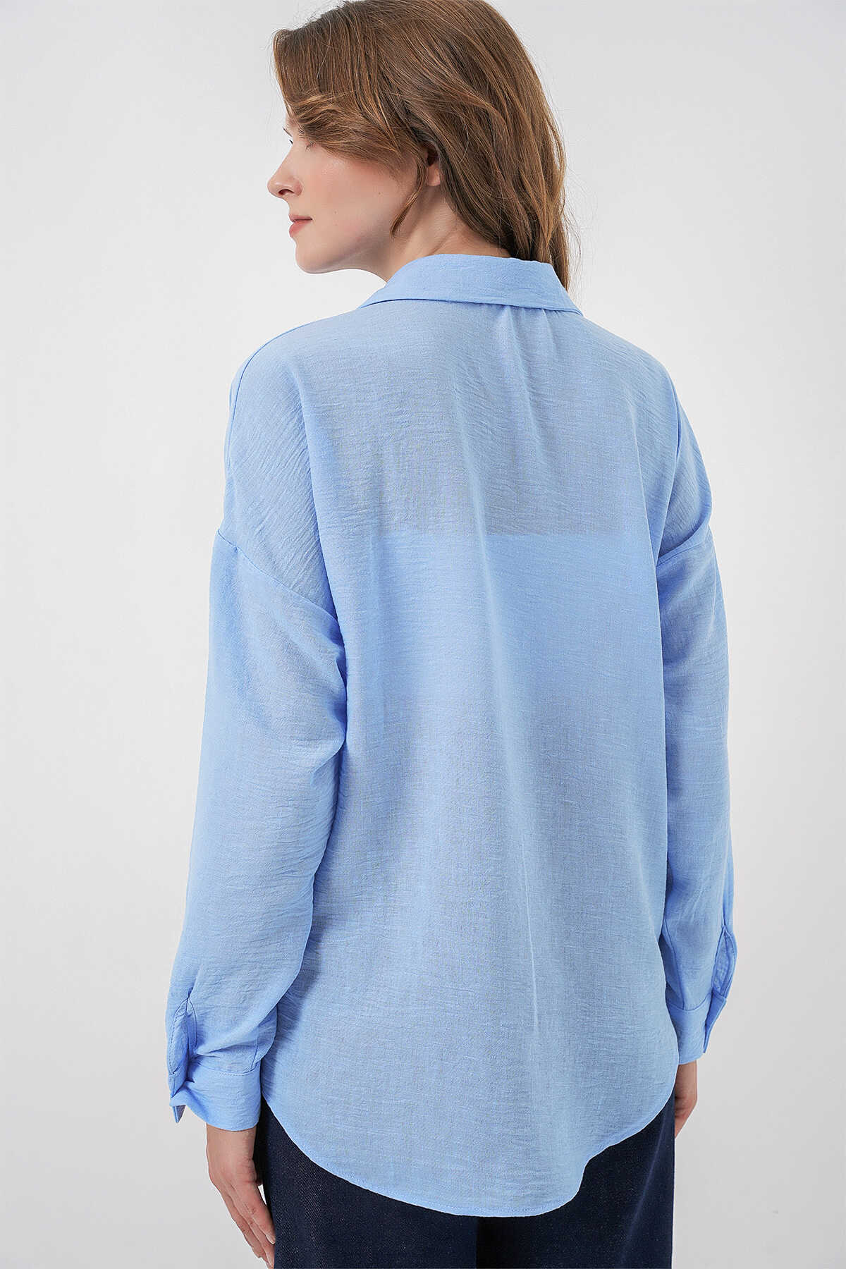 Kadın Nakışlı Oversize Gömlek 20338