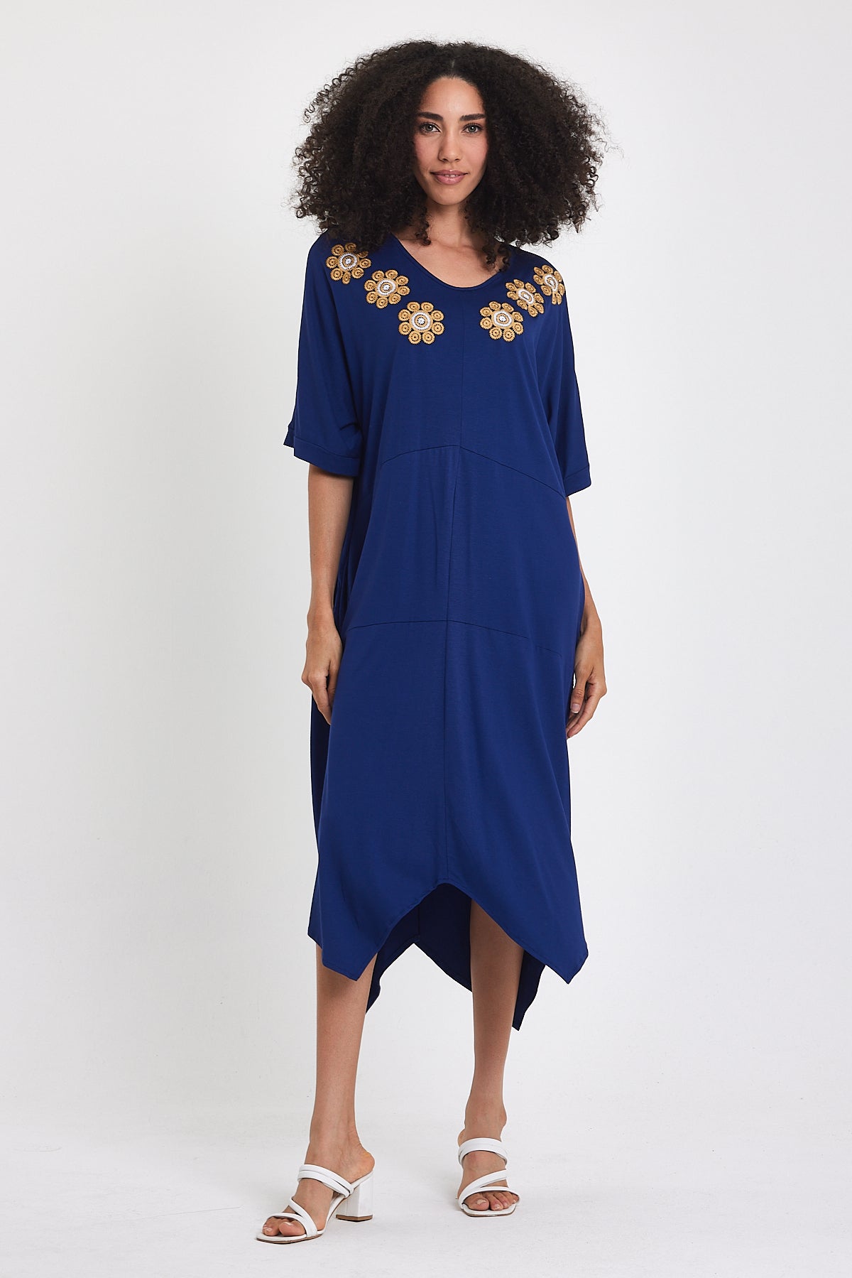 Embroidered Front Women's Jersey Dress 1064