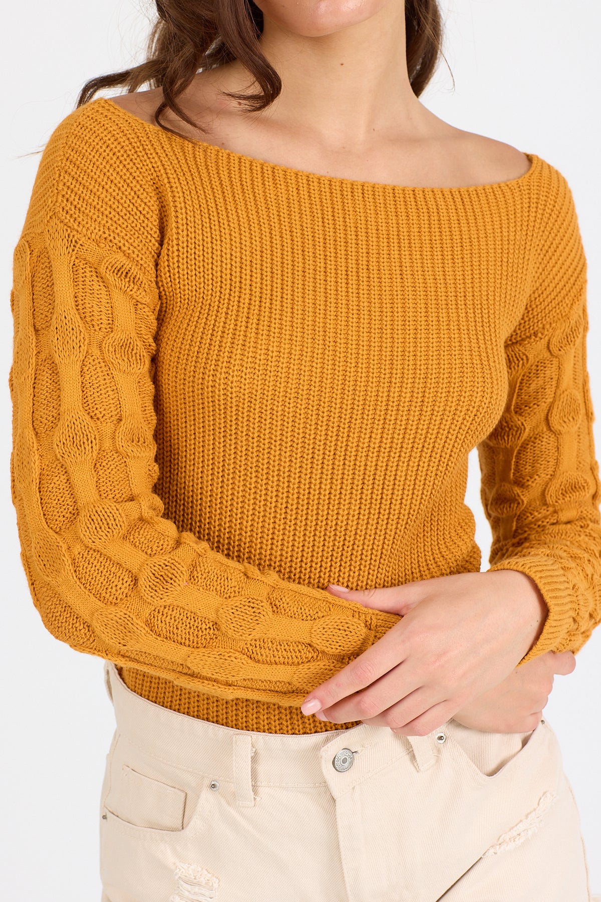 Kadın Selanik Örgü Triko Bluz 2699 (Standart Beden s-m-l-xl Beden Uyumludur)