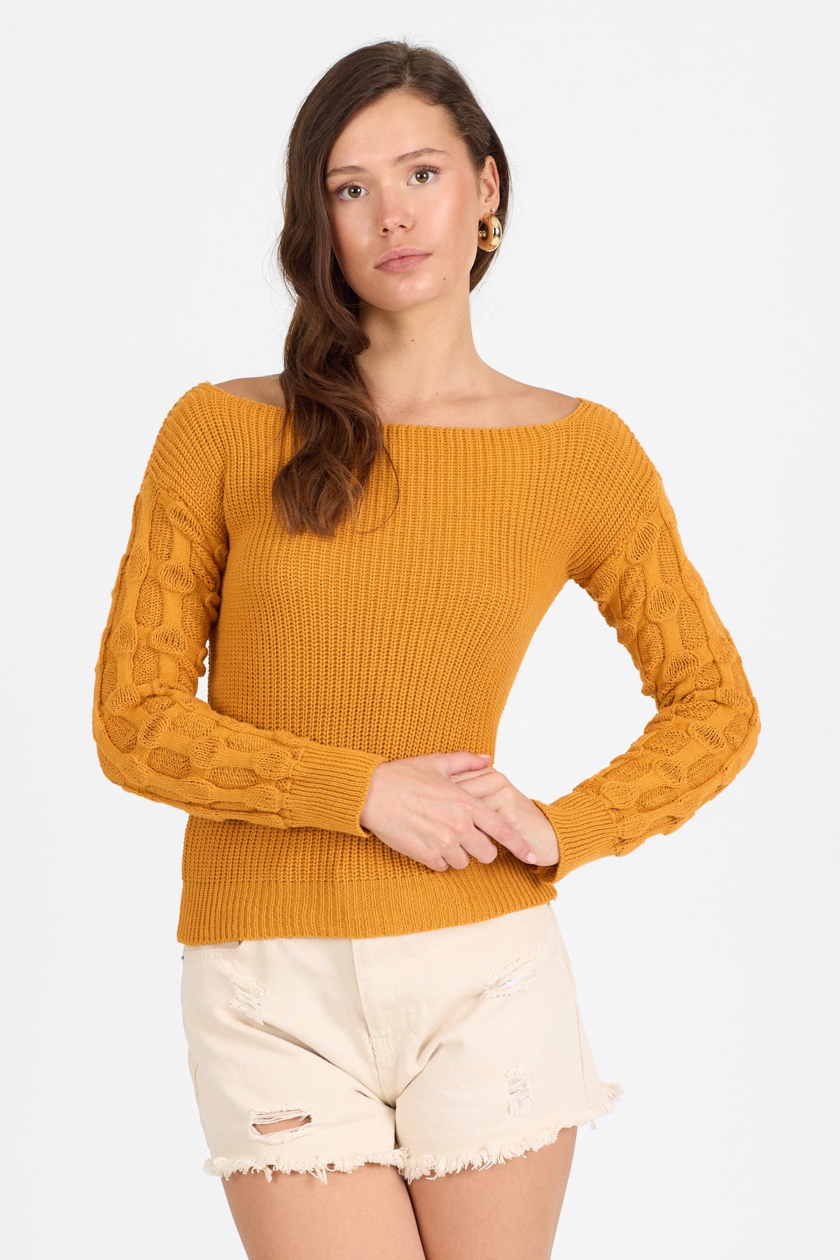 Kadın Selanik Örgü Triko Bluz 2699 (Standart Beden s-m-l-xl Beden Uyumludur)
