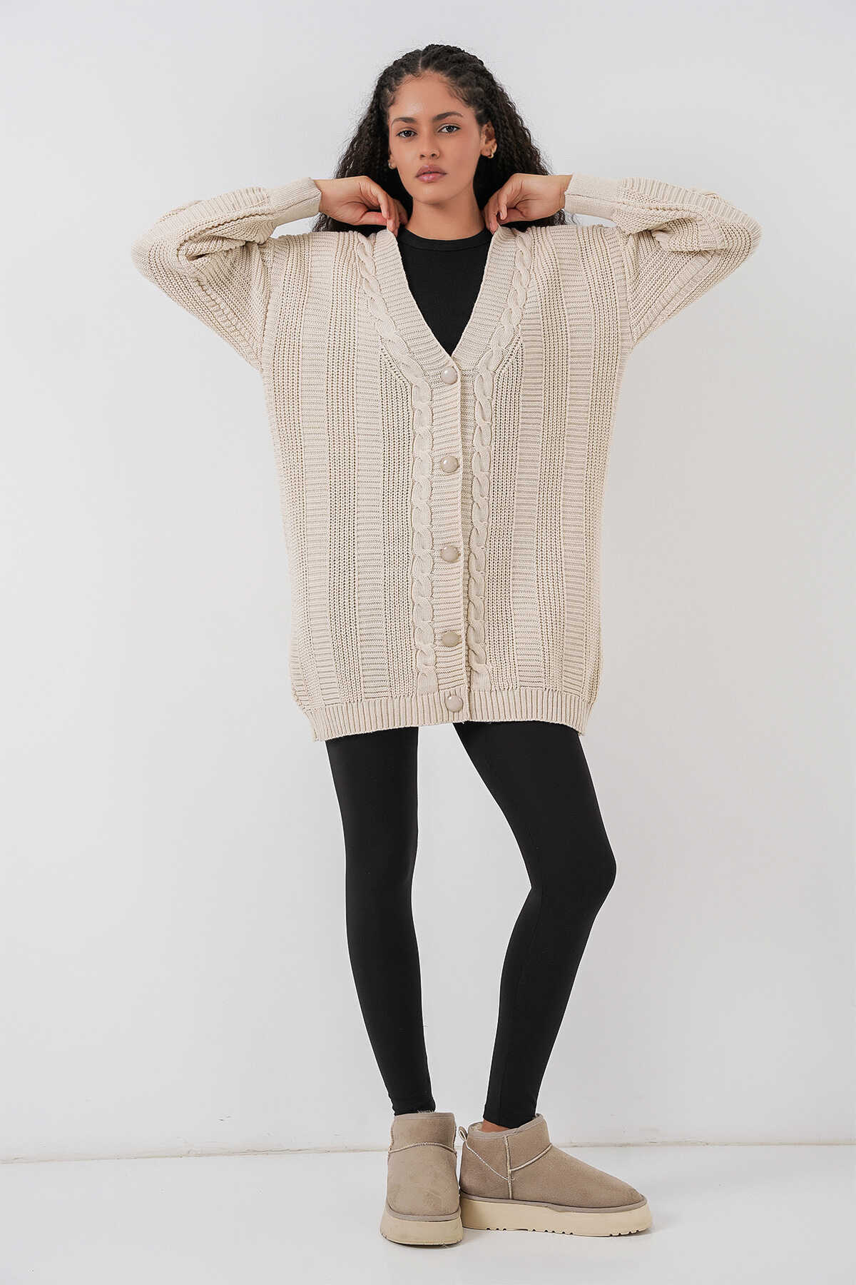 Kadın Tesettür Triko Hırka 15768