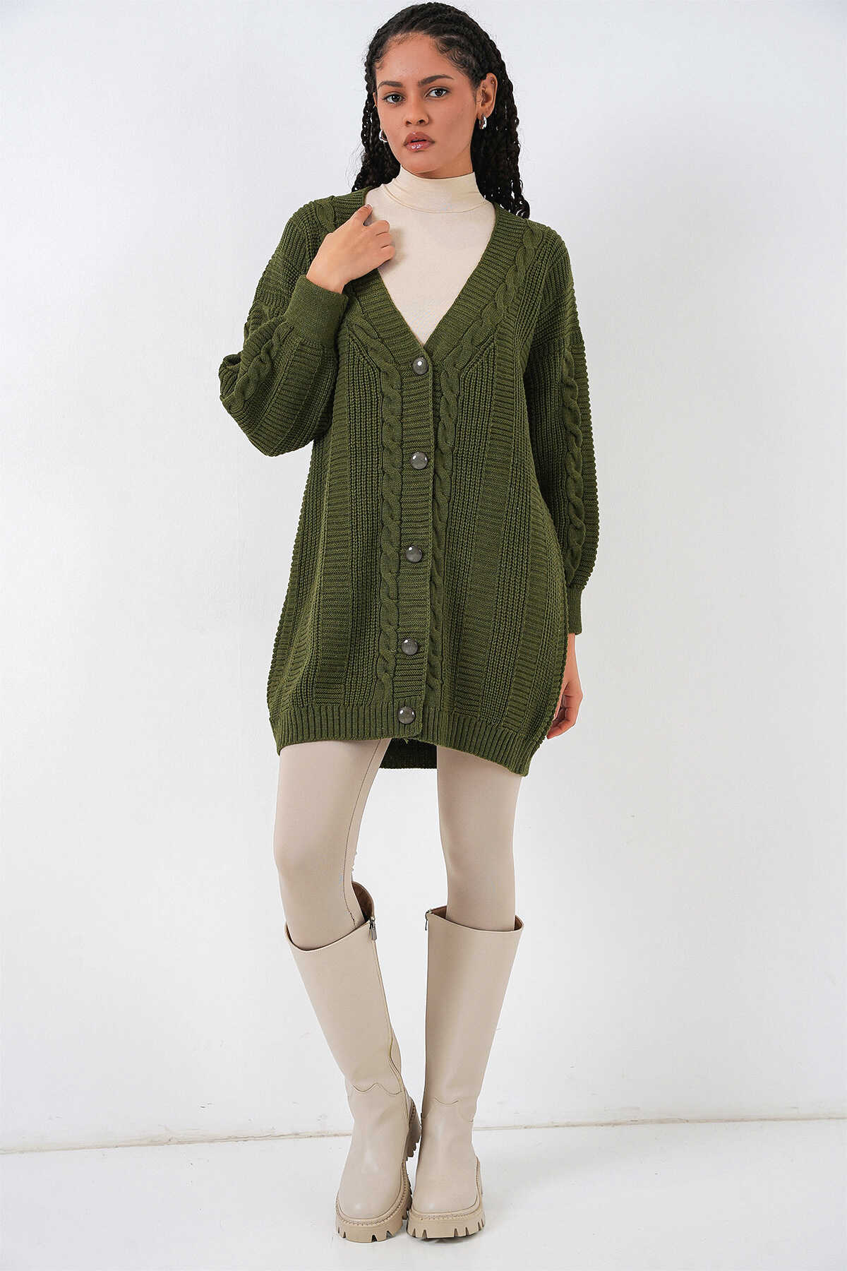 Kadın Tesettür Triko Hırka 15768