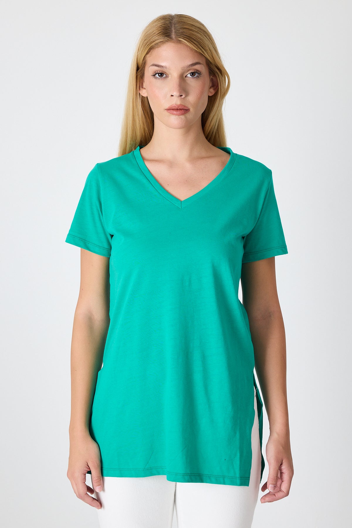 Kadın Uzun V Yaka Tunik 2998