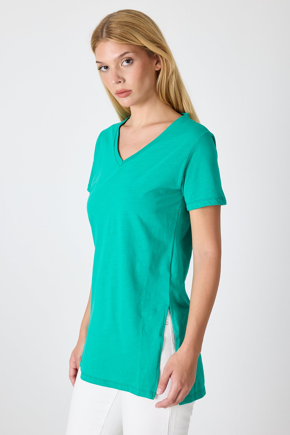 Kadın Uzun V Yaka Tunik 2998