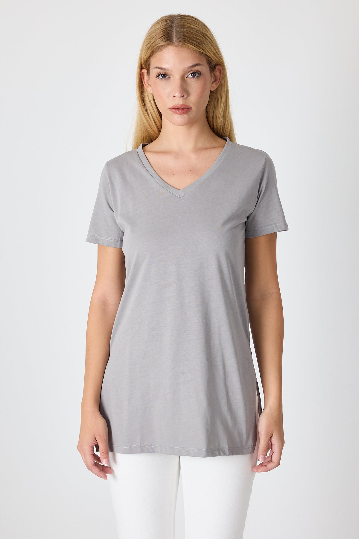 Kadın Uzun V Yaka Tunik 2998