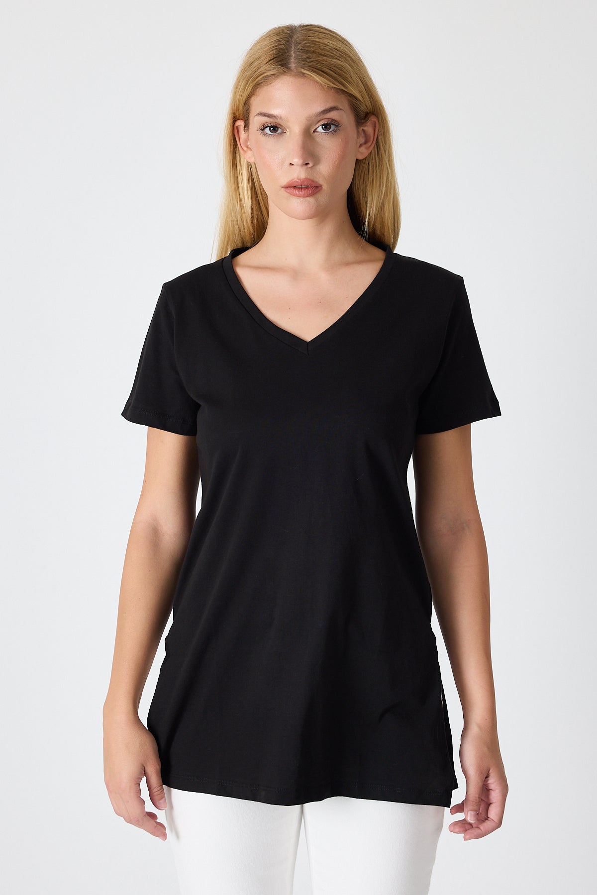 Kadın Uzun V Yaka Tunik 2998