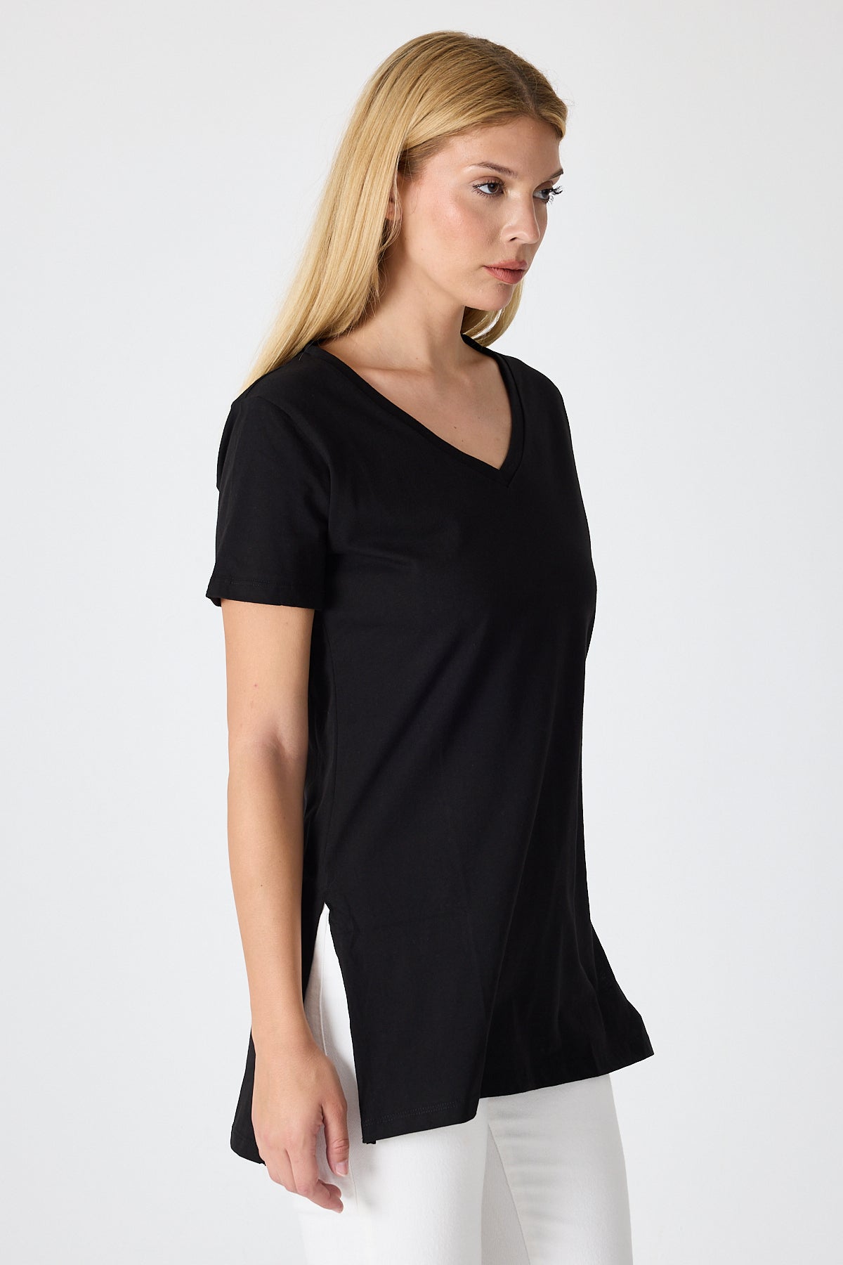 Kadın Uzun V Yaka Tunik 2998