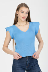 Women's V-Neck Sleeveless Knit Blouse 2552