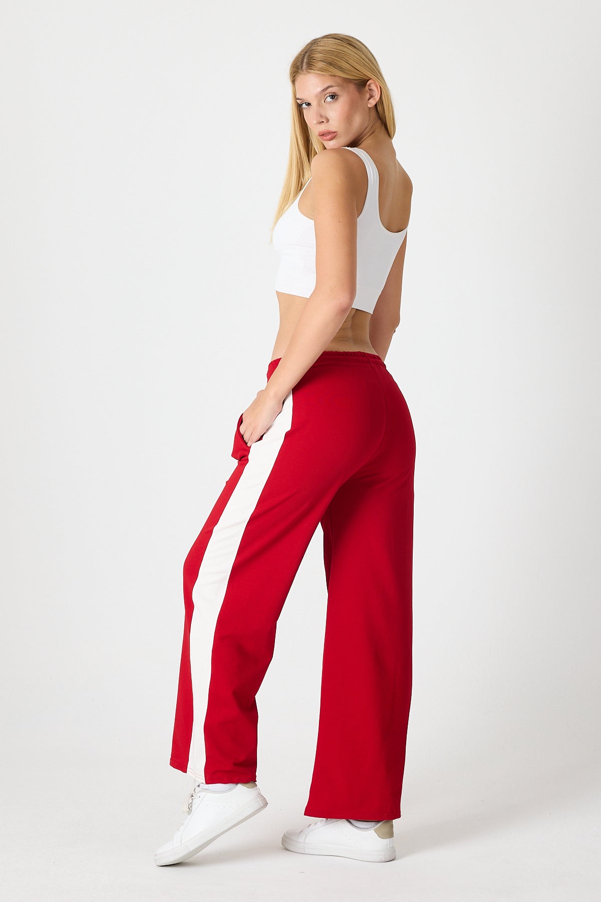 Kadın Yanı Şeritli Plazzo Pantolon 3000