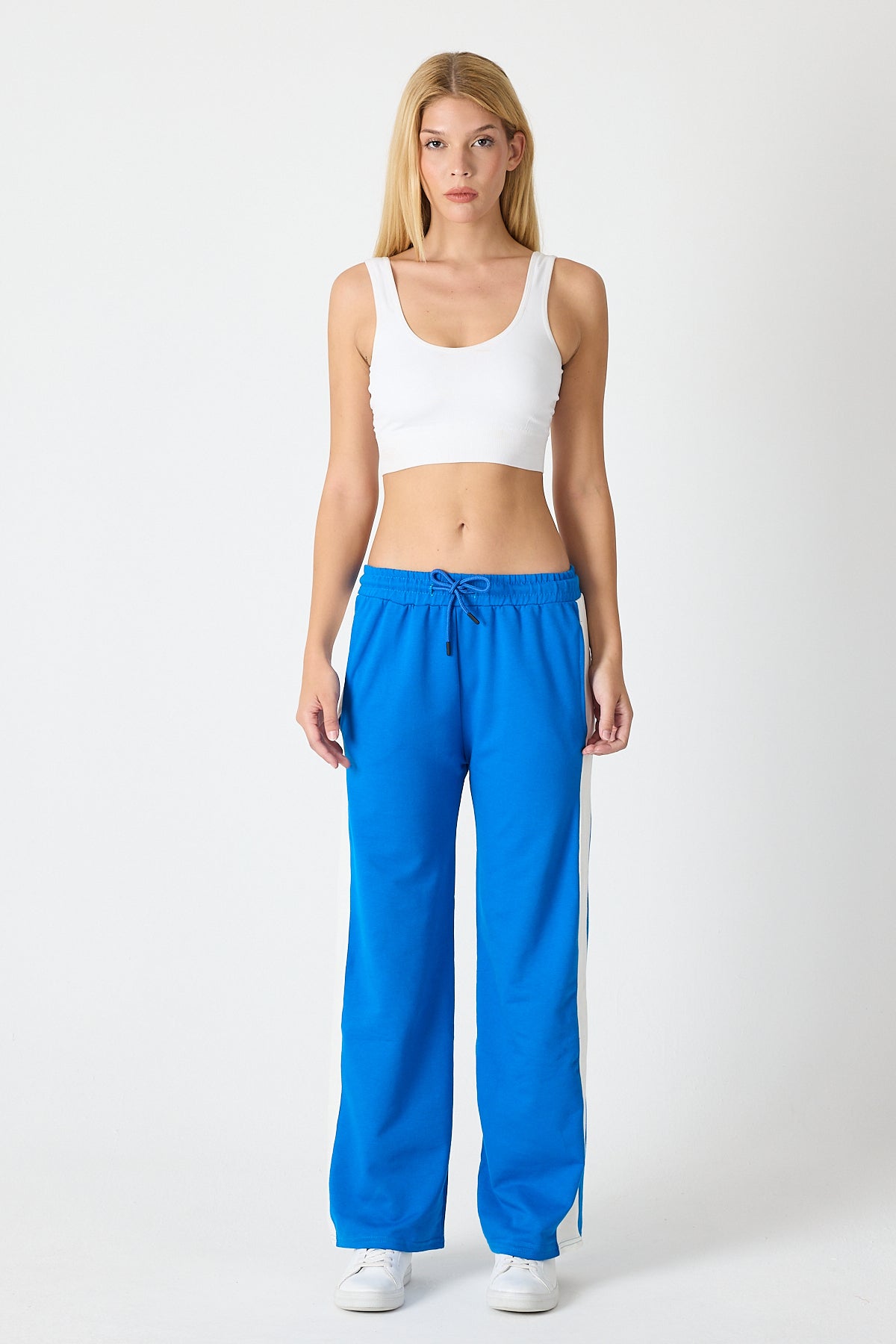 Kadın Yanı Şeritli Plazzo Pantolon 3000