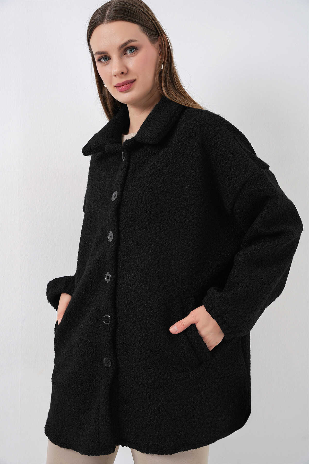 Kadın Yün Karışımlı Buklet Ceket 0675