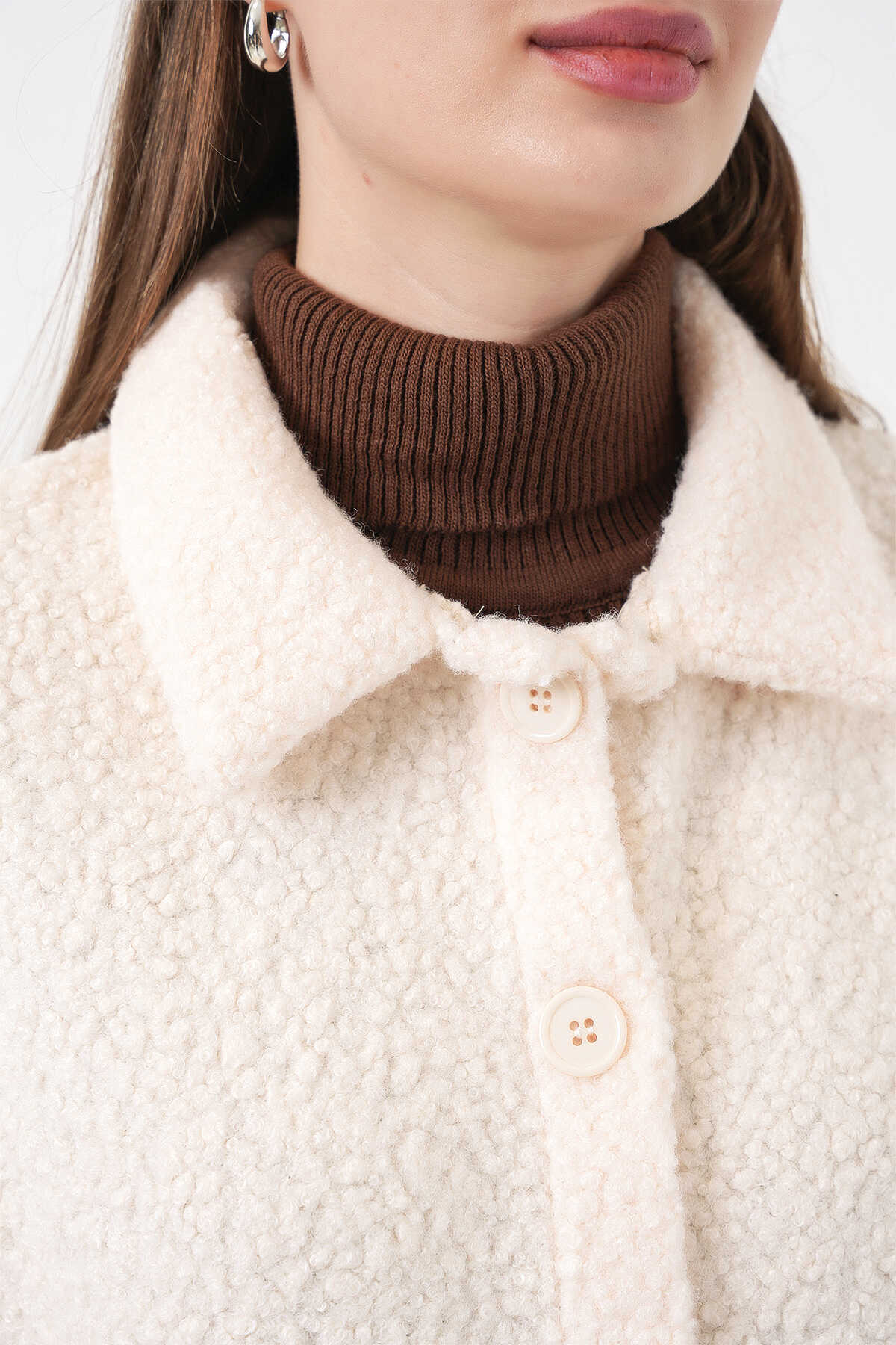 Kadın Yün Karışımlı Buklet Ceket 0675